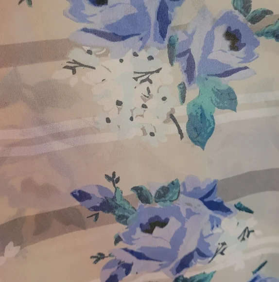 Torrid 1 Floral Print Women's Top - Blue and White - Picture 7 of 9